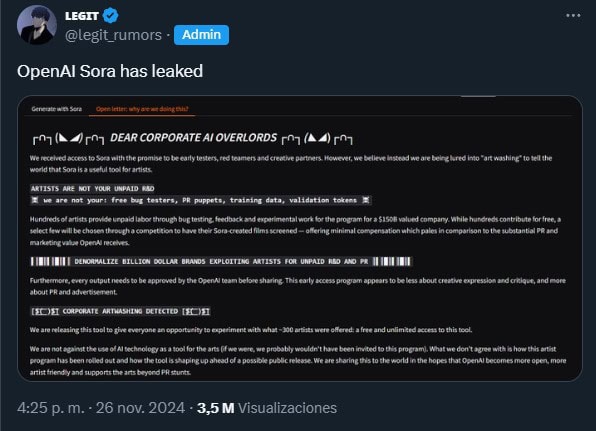 sora filtrado