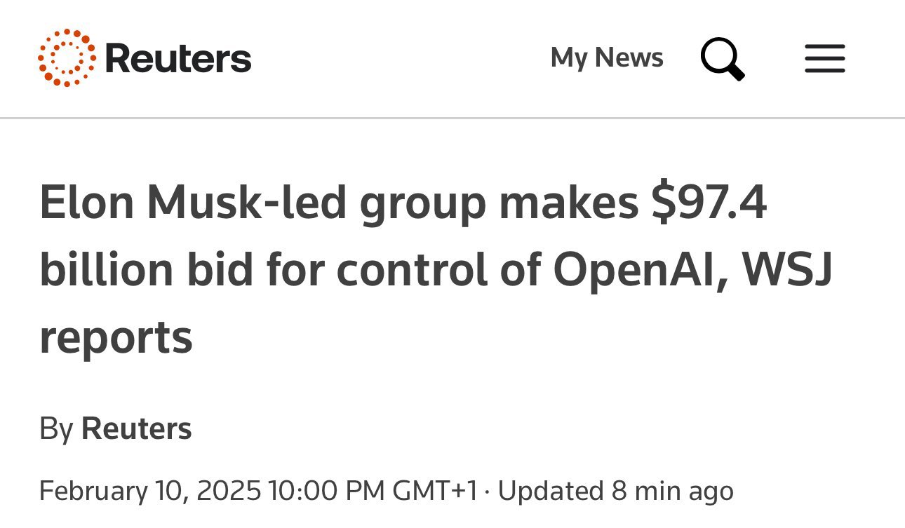 reuters informa intento compra openai por elon musk