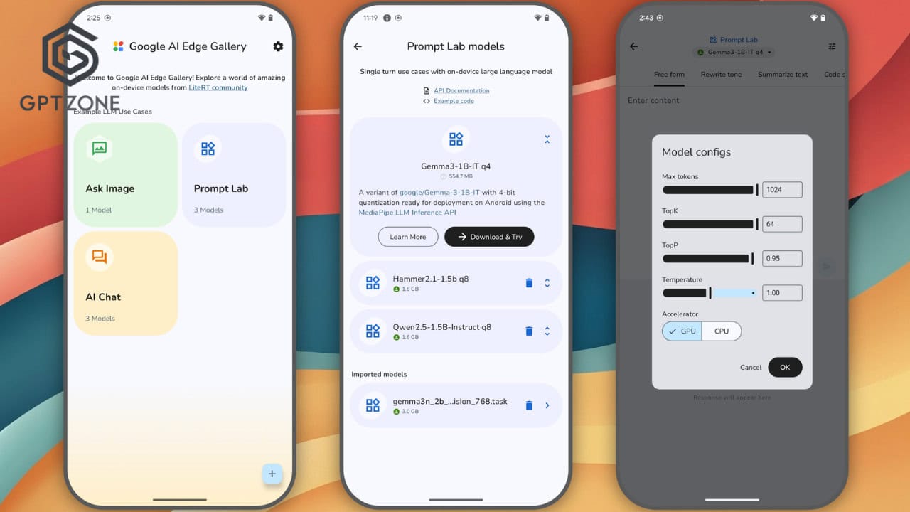 Google AI Edge Gallery modelos de IA locales