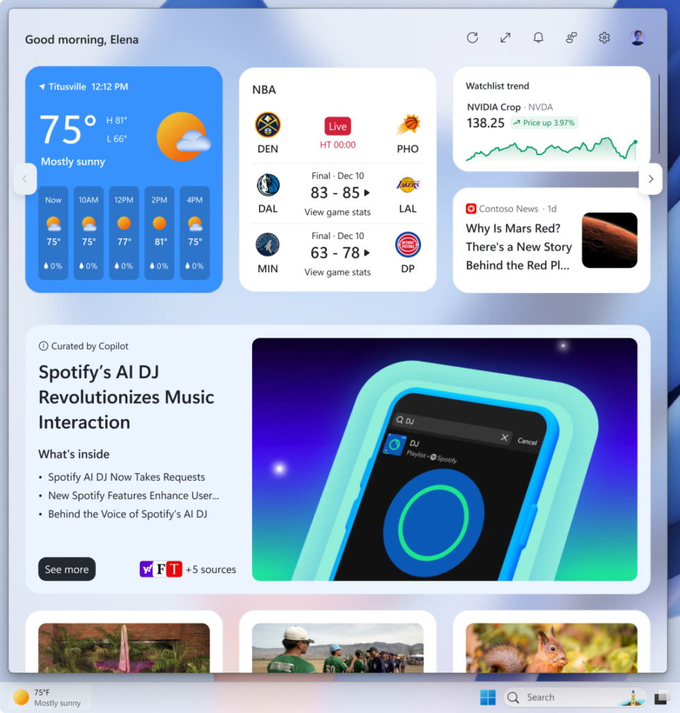 Widgets IA en Windows 11