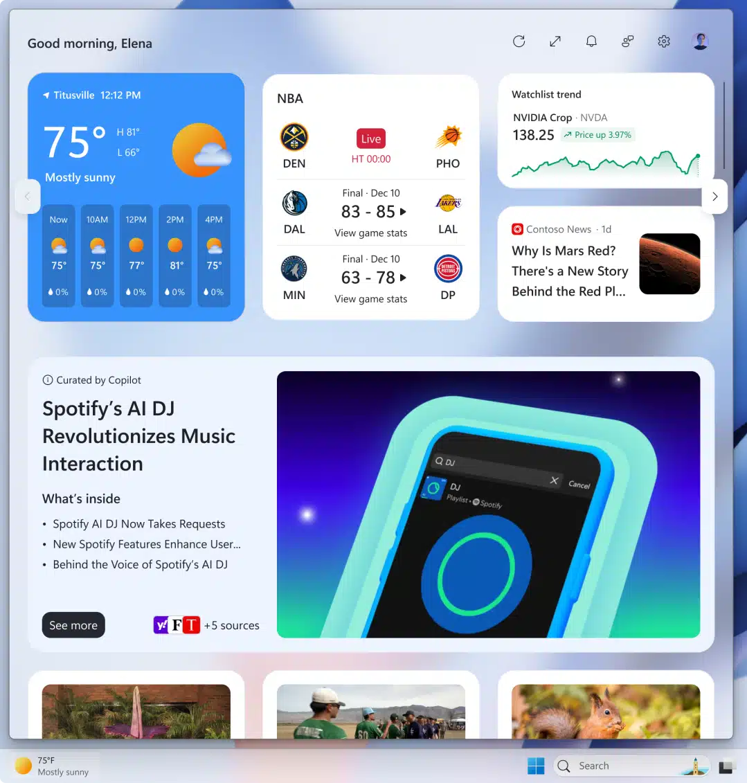 Widgets IA en Windows 11 Widgets IA en Windows 11
