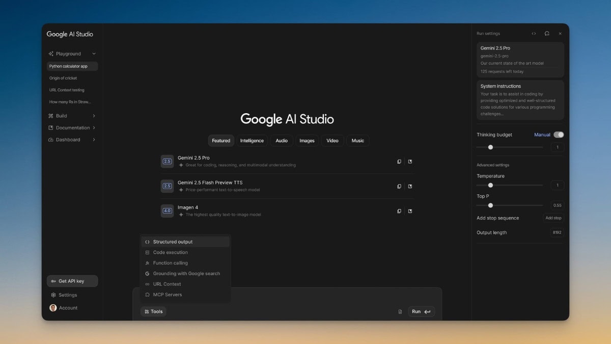Novedades Google AI Studio