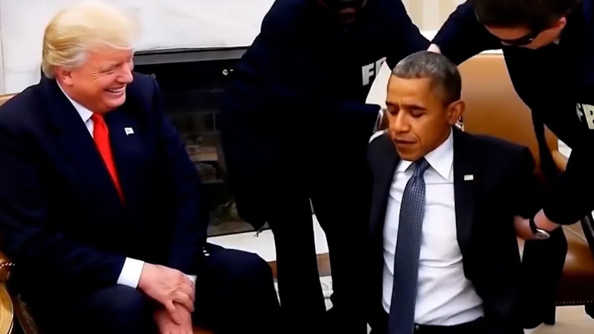 Trump comparte un video generad con IA en el que arrestan a Obama