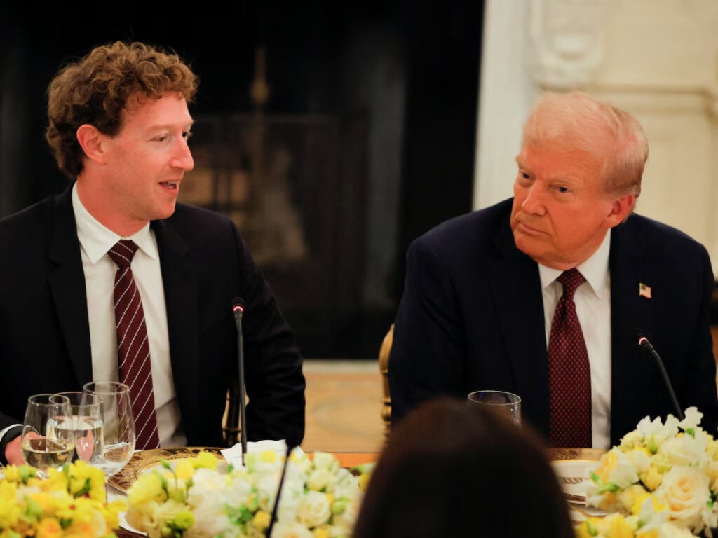 Mark Zuckerberg  y Donald Trump