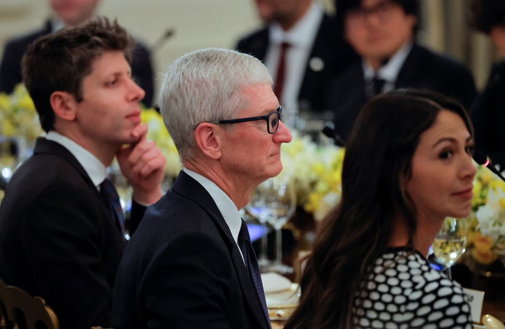 Tim Cok y Sam Altman en la cena de la Casa Blanca