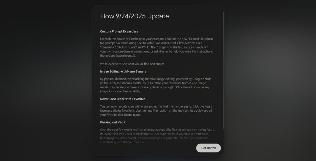 Prompt expander de Google Flow