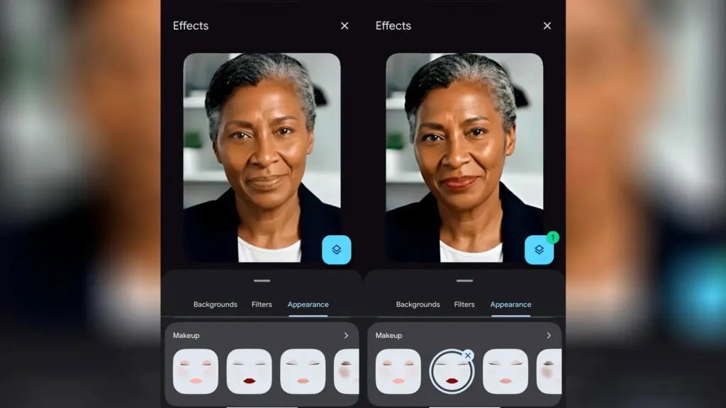 Maquillaje virtual ahora disponible en Google Meet