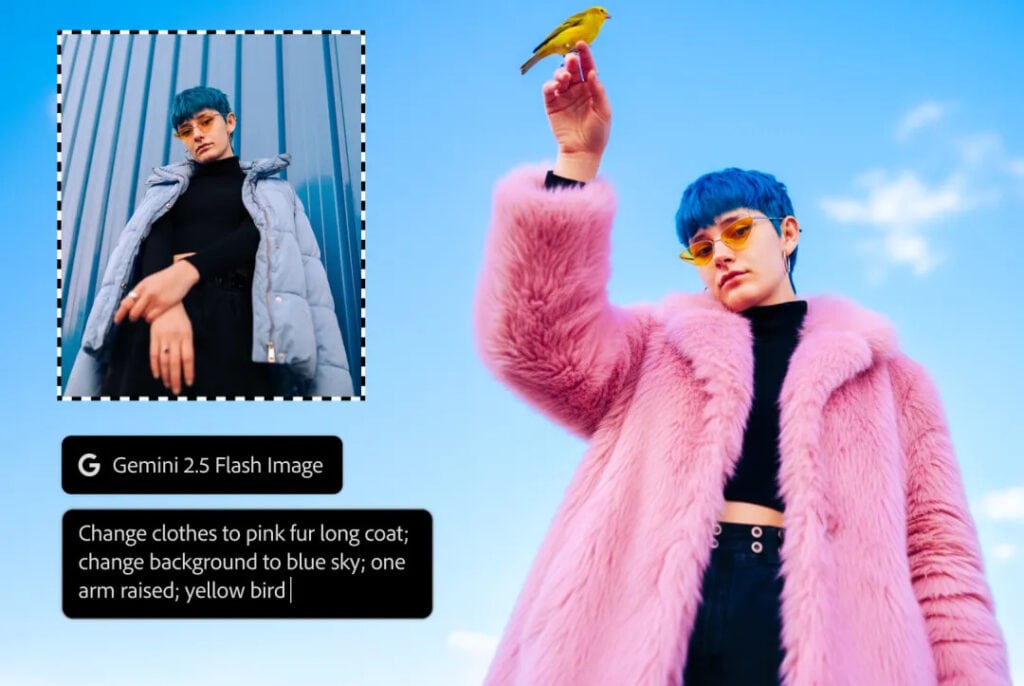 Generative Fill en Photoshop: elige modelo de IA por prompt, incluidos Gemini 2.5 Flash y Flux.1 Kontext