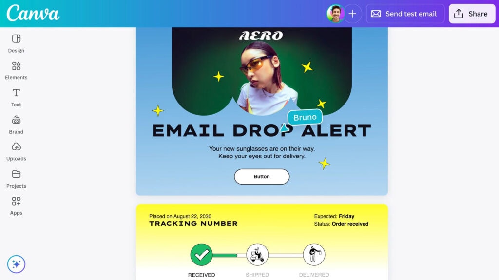 Email Design de Canva con IA