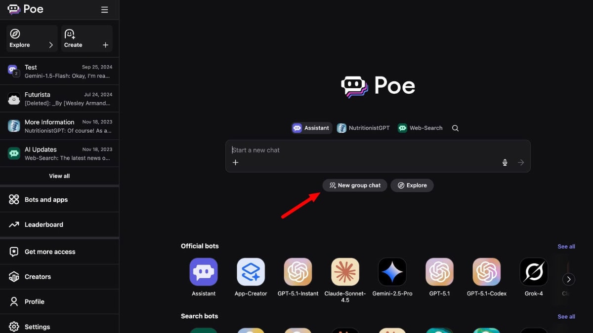 Chats Grupales de Inteligencia Artificial en Poe para hasta 200 Personas