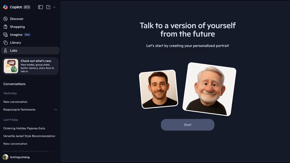“Habla con una versión de ti mismo del futuro” en Copilot de Microsoft