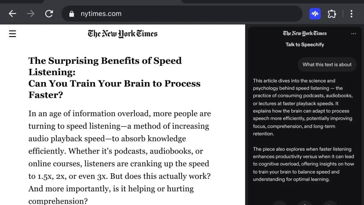 Speechify Suma el Dictado Por Voz y Asistente de Voz en su Extensión de Chrome