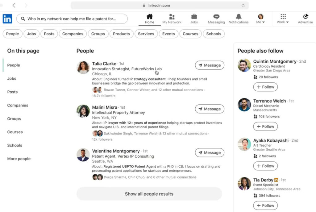 Búsqueda de personas con IA en LinkedIn acelera el networking