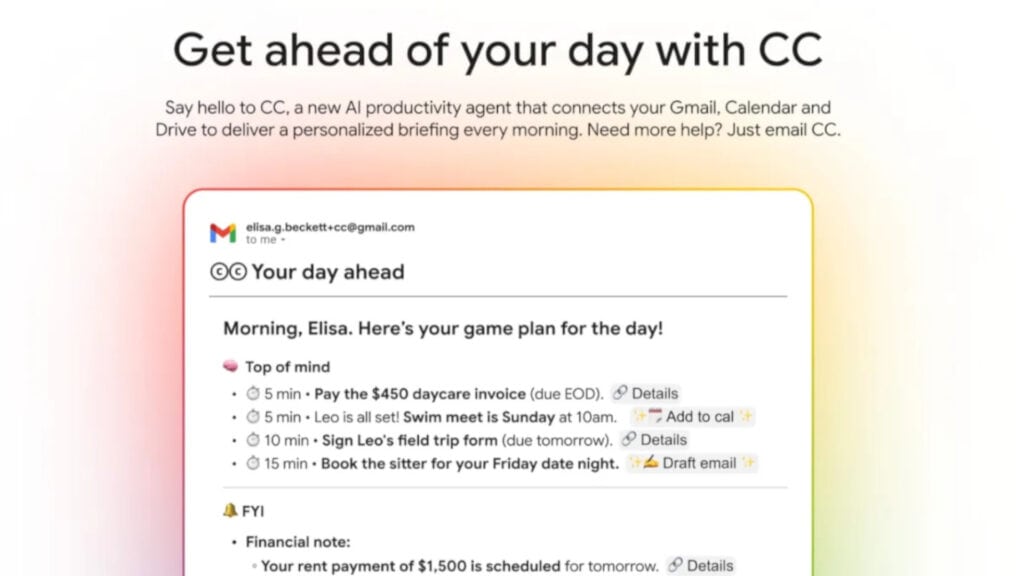 Cómo se integra CC de Google con Gmail, Drive y Calendar para centralizar tu día