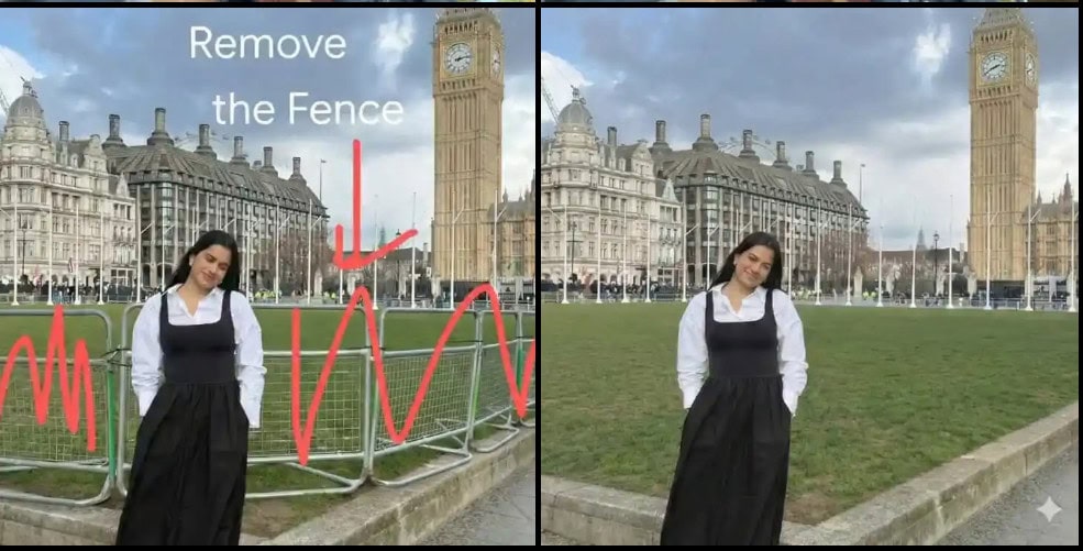 Herramienta Sketch de Nano Banana para resaltar zonas concretas