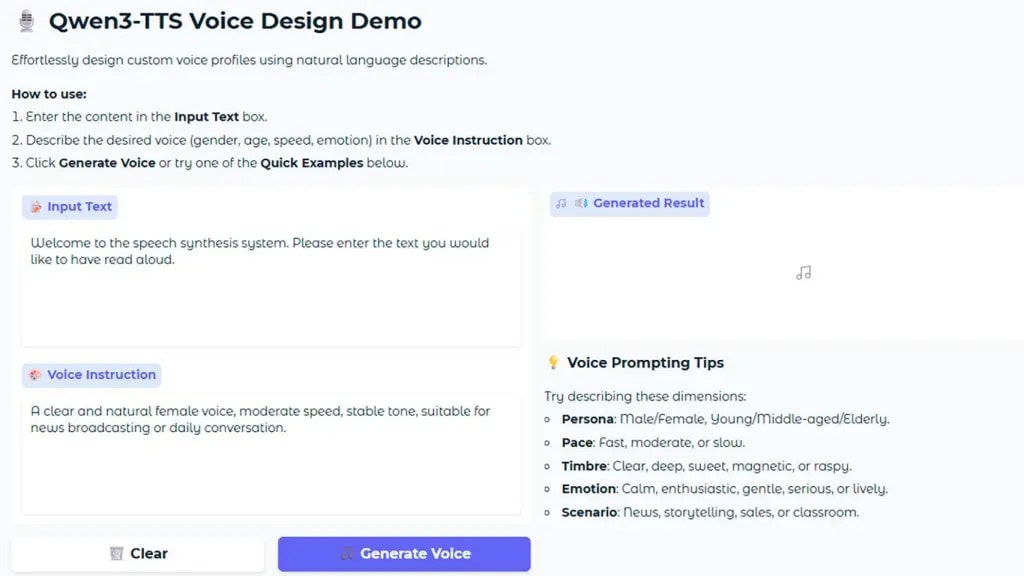 ¿Cómo se prueba la clonación en la práctica de Qwen?