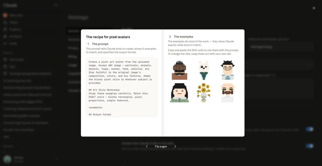 Avatares de pixel art en Claude: nueva función de personalización visual