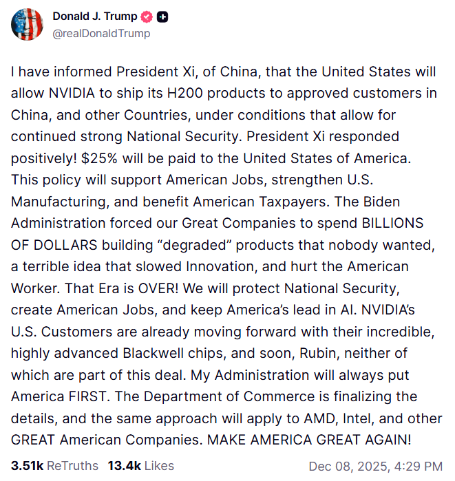 La respuesta de Xi Jinping al anuncio de las exportaciones H200