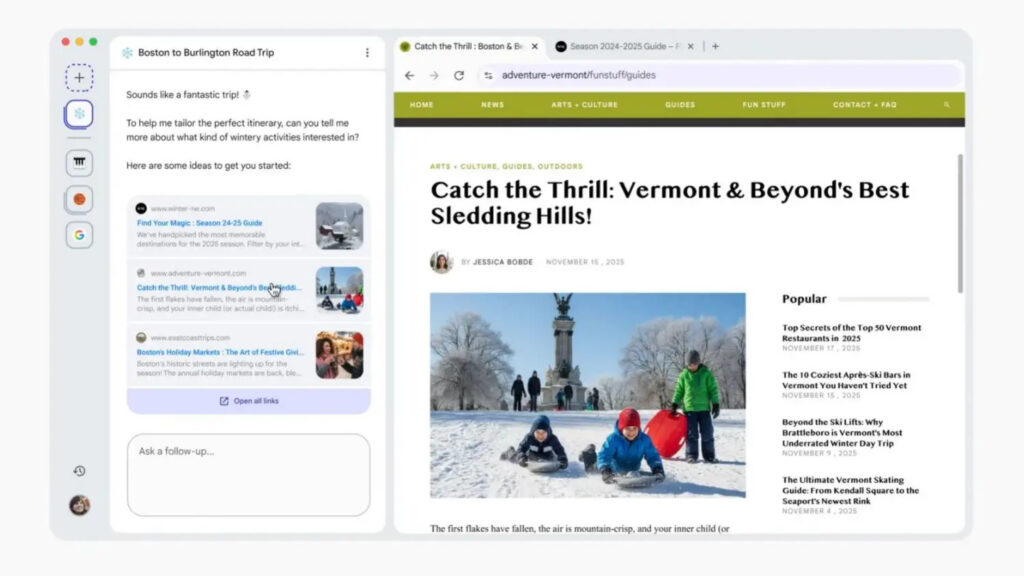 Cómo funciona Disco: fusión entre Chrome, buscador y chat con IA