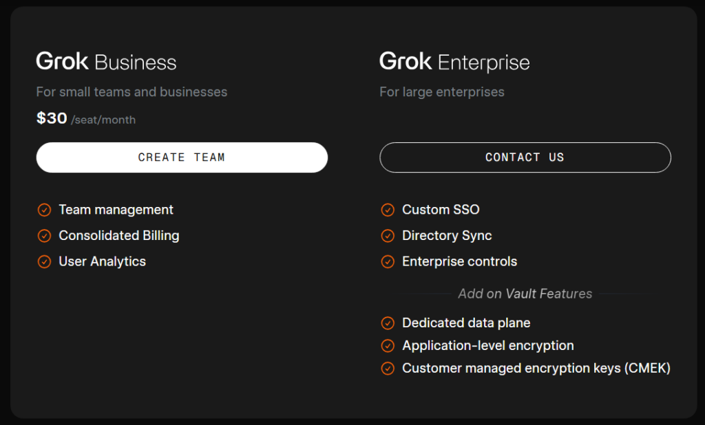 Enterprise sube el listón: SSO, SCIM y un “vault” con claves del cliente