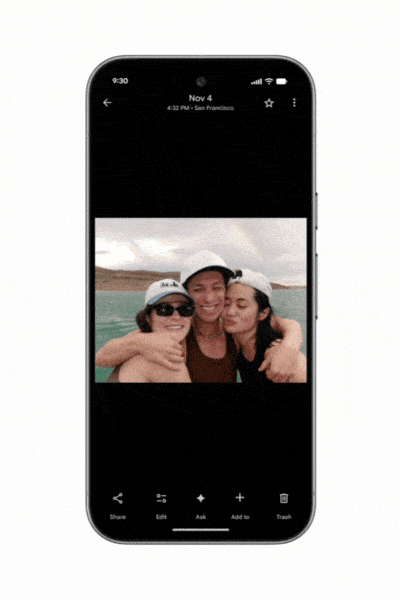 Actualizaciones de edición facial de Google Photos.