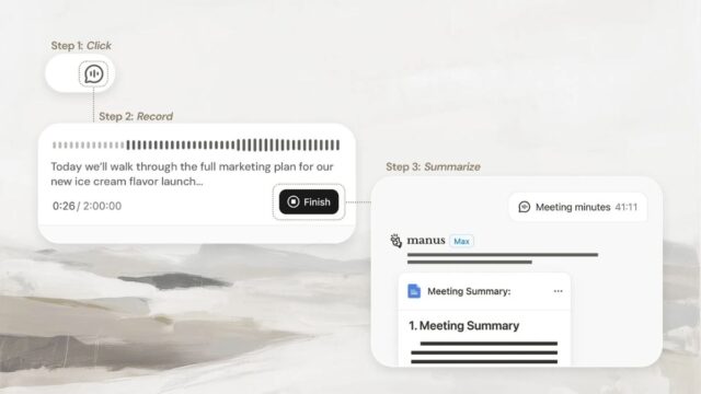 Manus Anuncia la Función Meeting Minutes para Resúmenes de Reuniones