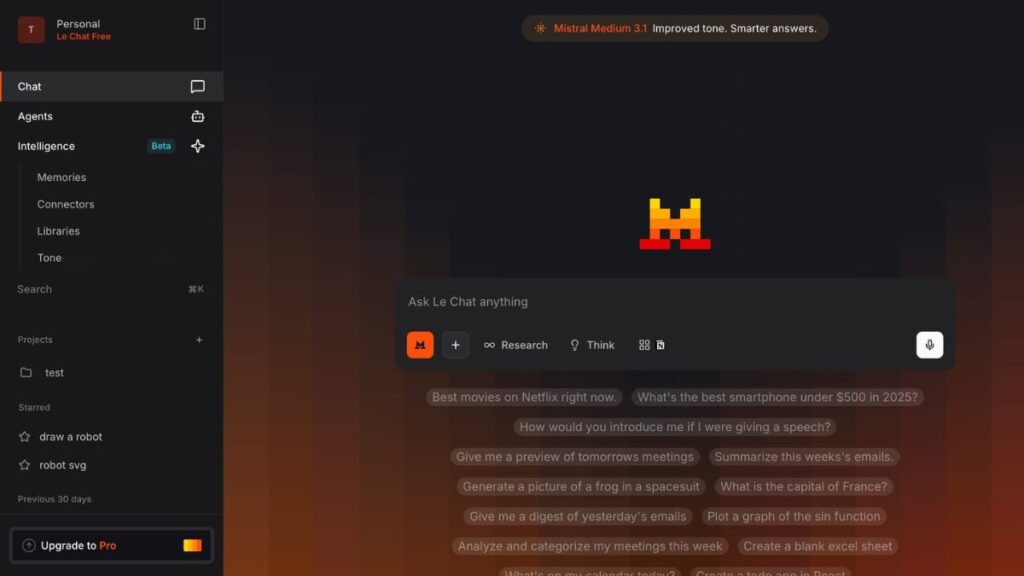 Mistral AI Le Chat Tono1