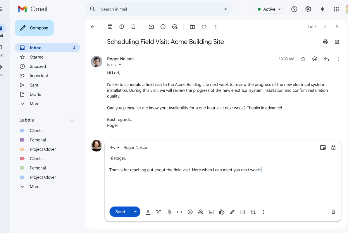 Help me schedule de Gmail