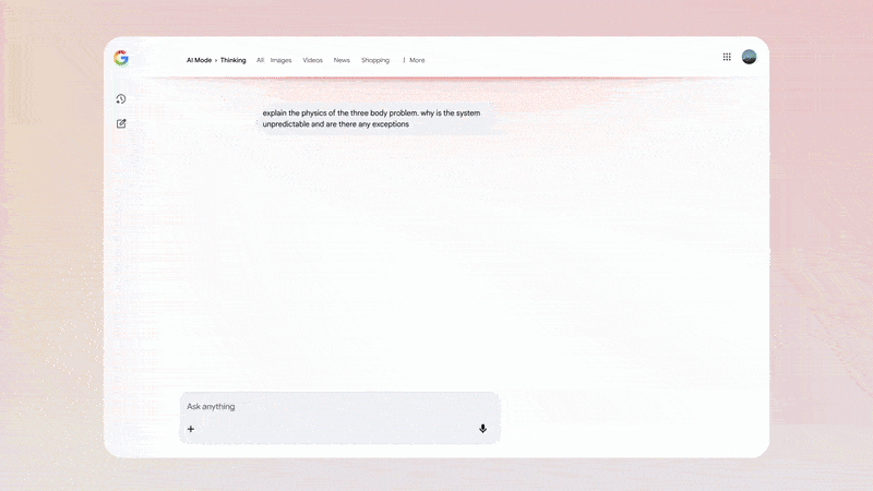 AI Mode en la Búsqueda: respuestas visuales con tablas, cuadrículas y simulaciones