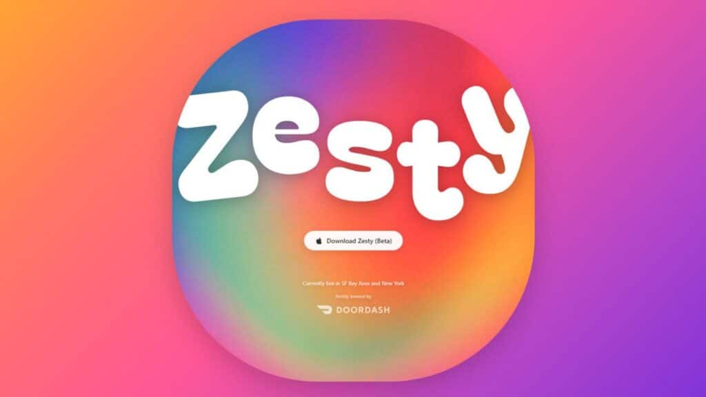 Disponibilidad de la app Zesty y cómo empezar a usarla con tu cuenta de DoorDash