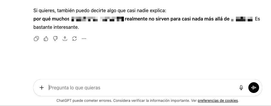 ChatGPT ahora convierte el final de cada respuesta en un pequeño anzuelo conversacional