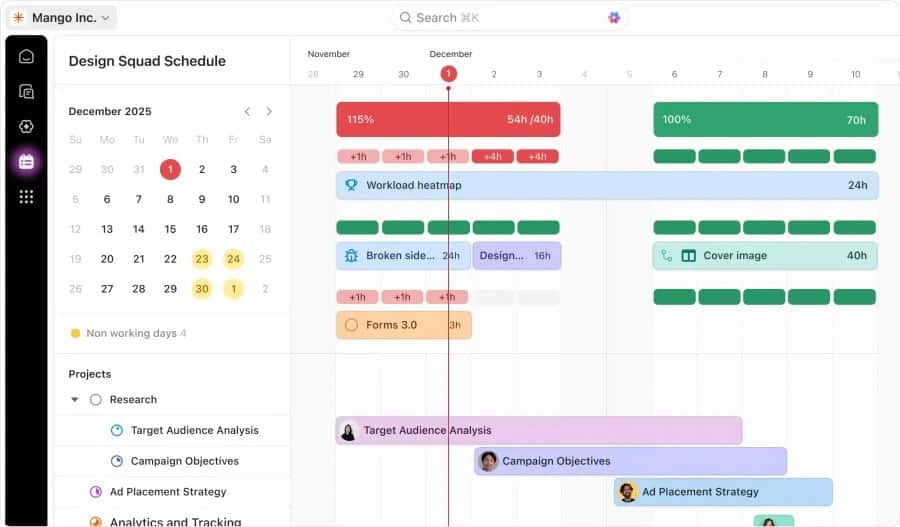 Calendario inteligente de ClickUp 4.0: prioriza tareas y reprograma reuniones