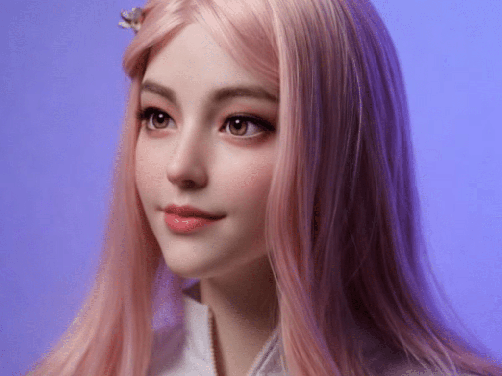 Moya mide 1,65 metros, pesa 32 kilos guiña un ojo y muestra emociones