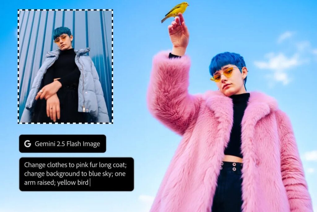 Generative Fill en Photoshop: elige modelo de IA por prompt, incluidos Gemini 2.5 Flash y Flux.1 Kontext