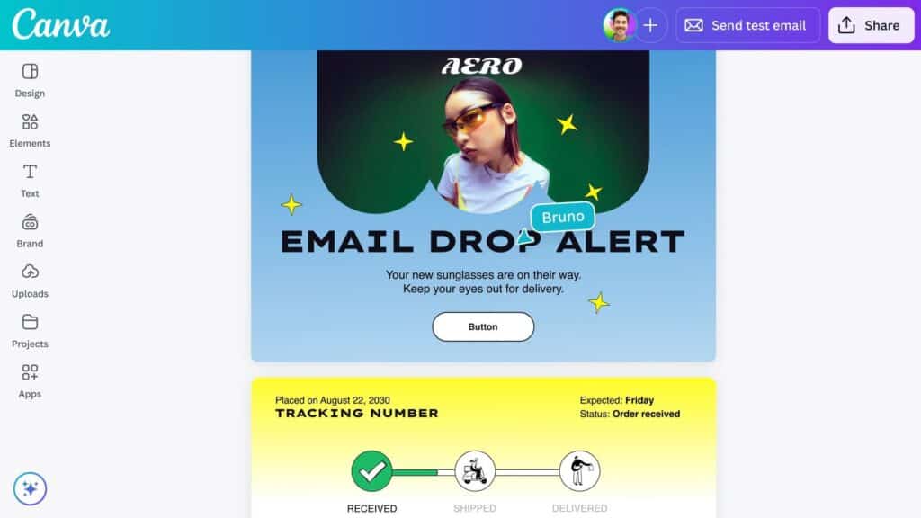 Email Design de Canva con IA