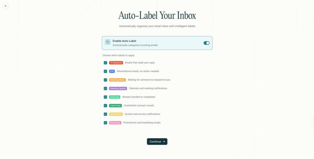 Etiquetado inteligente en el asistente de correo de Perplexity