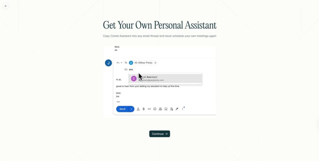 Respuestas automáticas con el asistente de correo de Perplexity