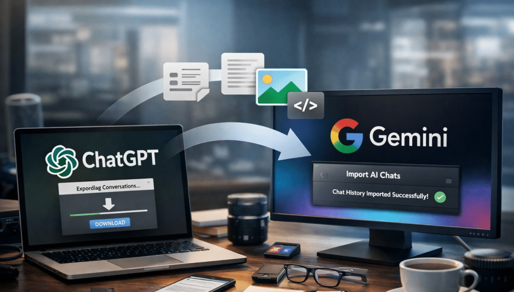 Gemini Permitirá Transferir tus Chats de ChatGPT en Formato ZIP, con Límite de Hasta 5 GB Gemini Permitirá Transferir tus Chats de ChatGPT en Formato ZIP, con Límite de Hasta 5 GB