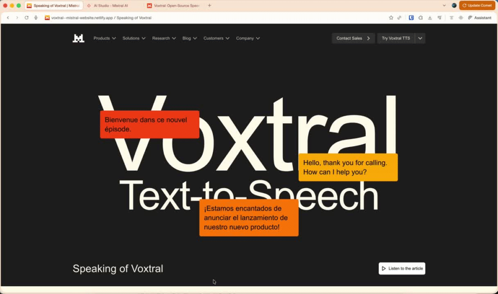 Voxtral TTS Mistral AI