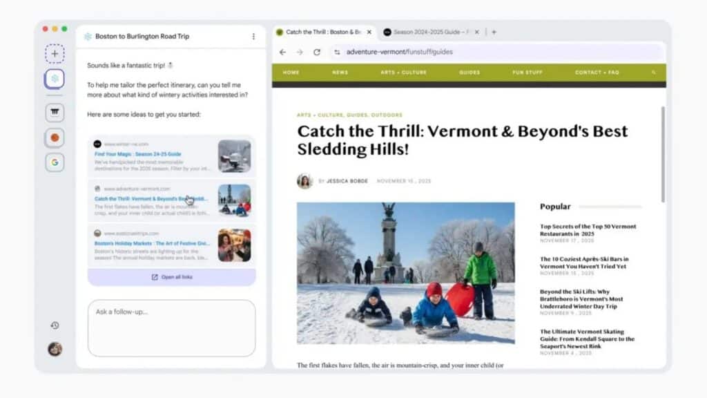 Cómo funciona Disco: fusión entre Chrome, buscador y chat con IA