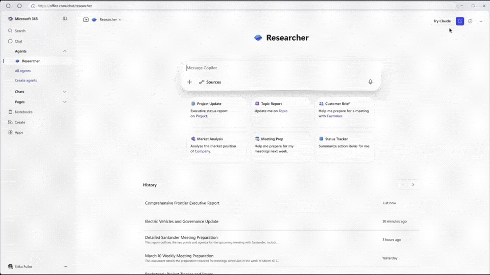 Claude in Researcher allows organizations to select the right AI for their specific business needs.