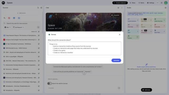 Canvas en NotebookLM Promete Convertir Apuntes en Webs y Líneas de Tiempo Canvas en NotebookLM Promete Convertir Apuntes en Webs y Líneas de Tiempo
