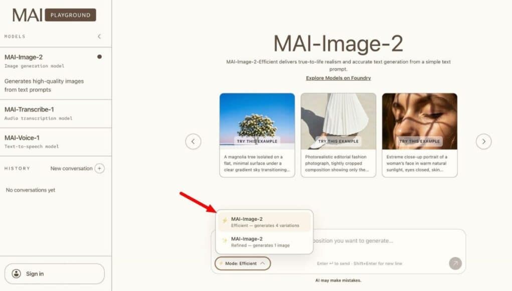 Microsoft MAI-Image-2-Efficient, una IA para Generar Imágenes, Más Rápida y Barata para Empresas Microsoft MAI-Image-2-Efficient: una IA para Generar Imágenes, Más Rápida y Barata para Empresas