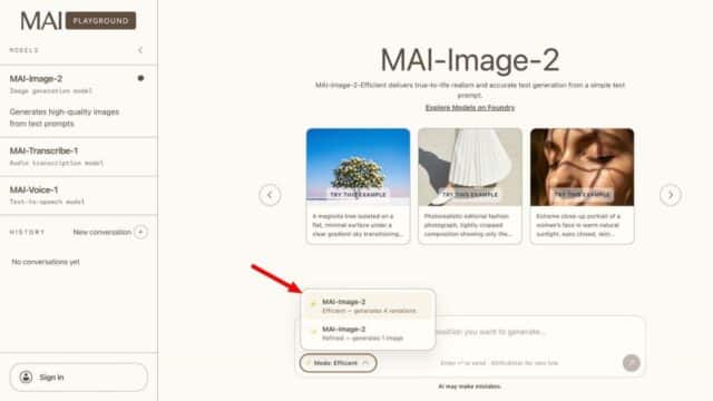 Microsoft MAI-Image-2-Efficient: una IA para Generar Imágenes, Más Rápida y Barata para Empresas Microsoft MAI-Image-2-Efficient: una IA para Generar Imágenes, Más Rápida y Barata para Empresas