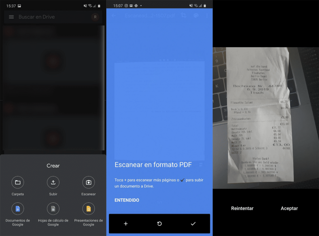 Google Drive, almacena archivos, gestiona documentos y ahora también escanea documentos.