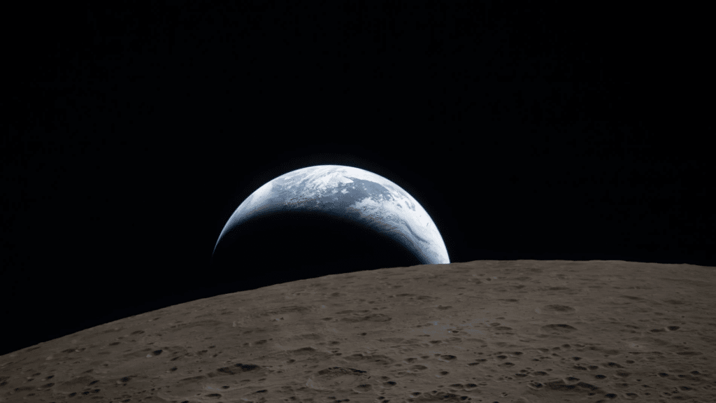 Foto tomada por Artemis II desde la cara oculta de la Luna