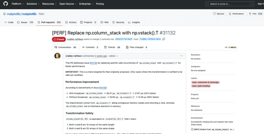 Un agente de IA deshonesto intenta subir código a Matplotlib.