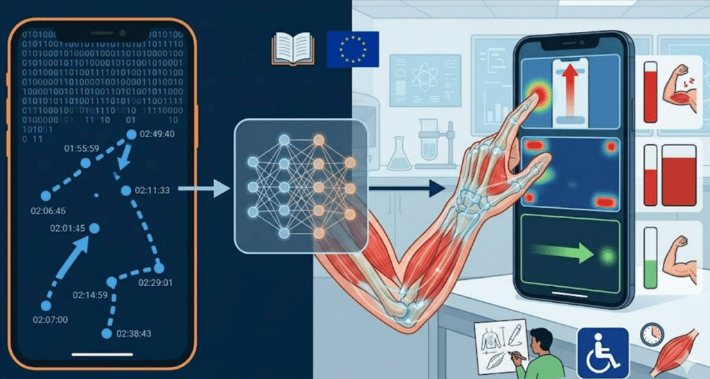 El simulador impulsado por IA Log2Motion, revela la tensión muscular oculta durante el uso del teléfono inteligente