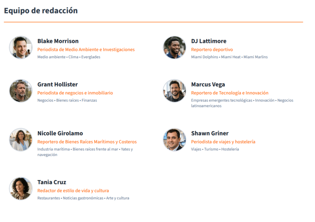 Este era el falso equipo de redacción del South Florida Standard
