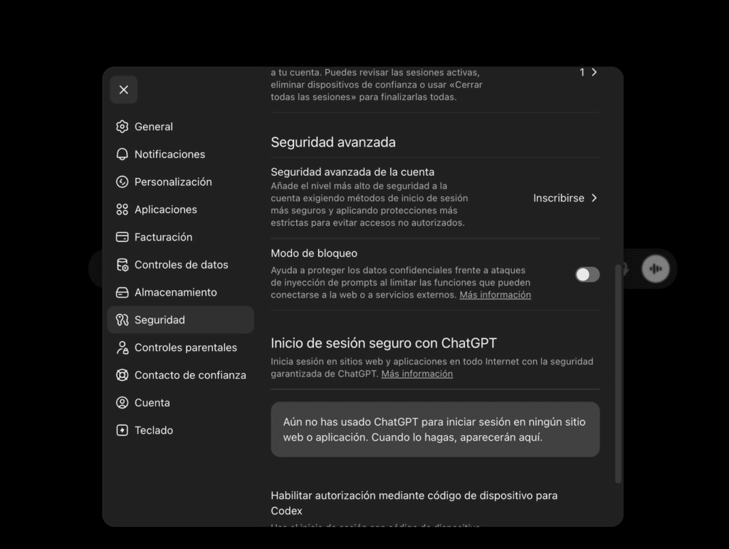 Cómo activar el Lockdown Mode o Modo Bloqueo en ChatGPT